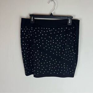 Reiss Rhinestone Embellished Black Madyson Mini Skirt Size 8